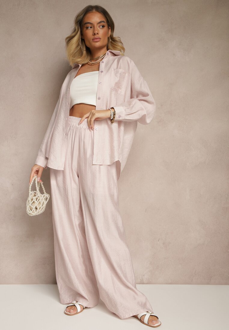Pantaloni Jenarielis Roz deschis
