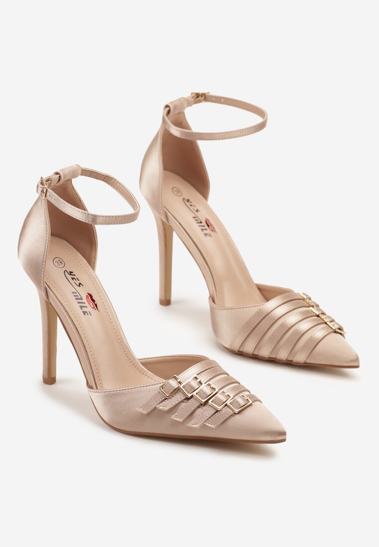 Pantofi stiletto Liorlina Culoarea șampaniei