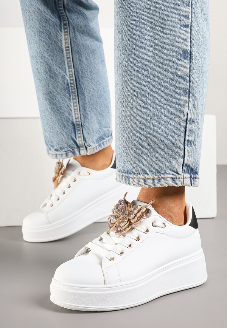 Sneakers Lenori Alb cu negru