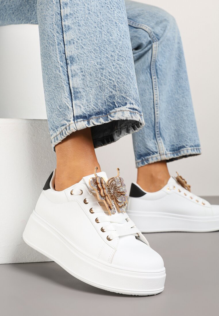 Sneakers Lenori Alb cu negru