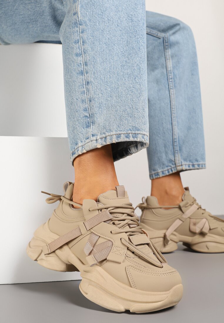 Sneakers Leneris Bej închis
