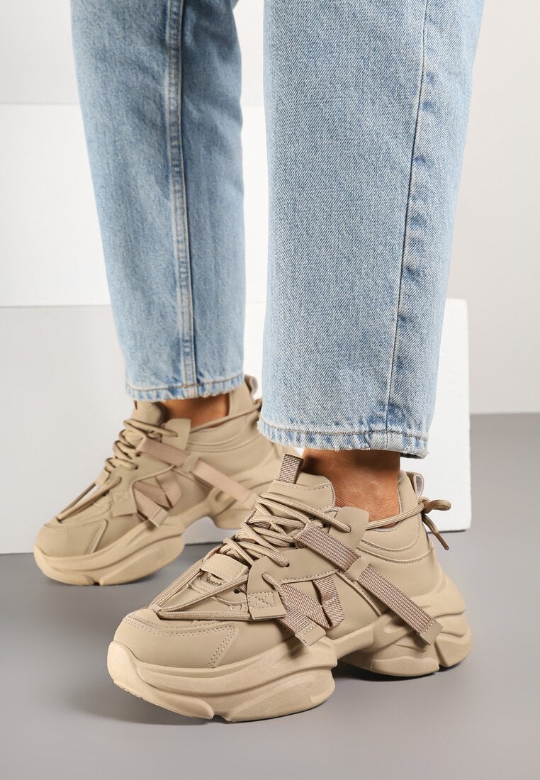 Sneakers Leneris Bej închis