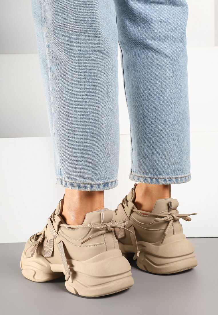 Sneakers Leneris Bej închis