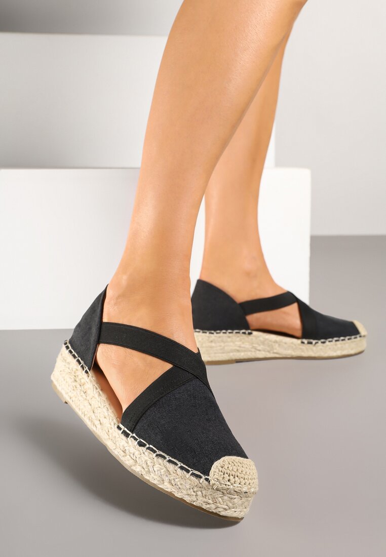 Czarne Espadryle w Stylu Boho Orrivine