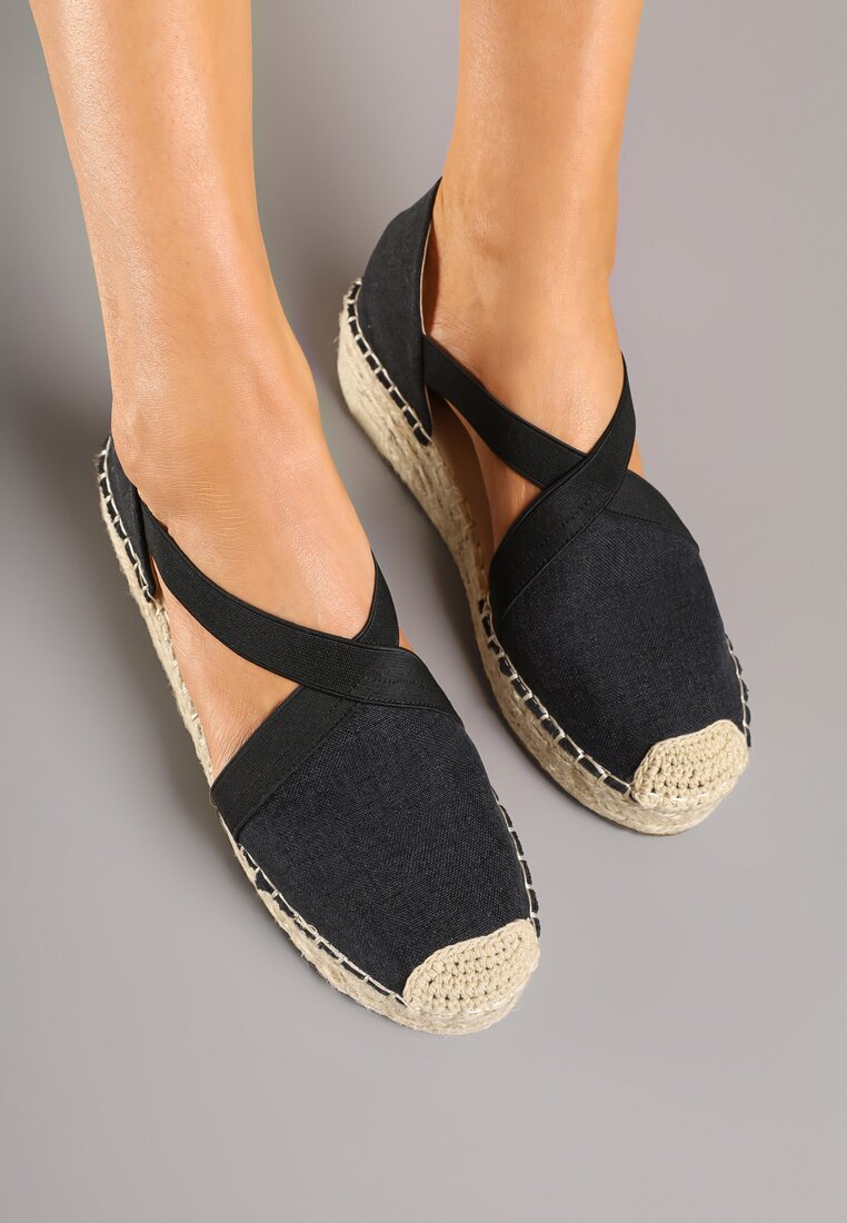 Czarne Espadryle w Stylu Boho Orrivine