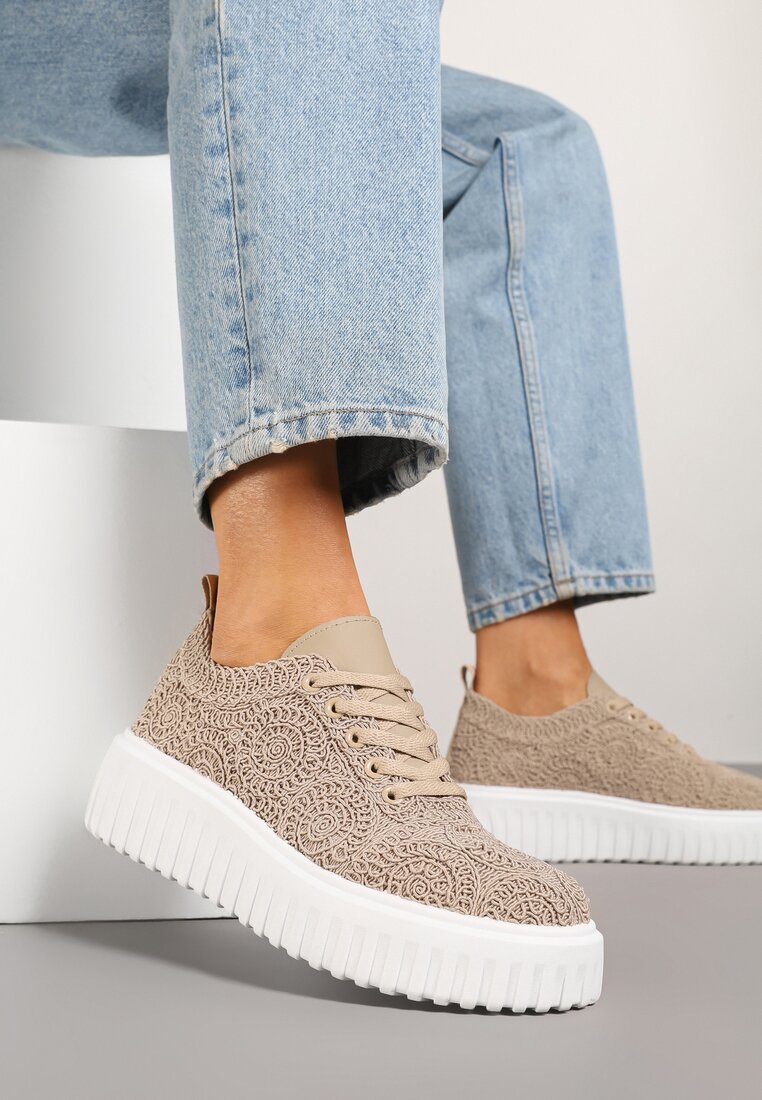 Sneakers Ellisara Bej închis