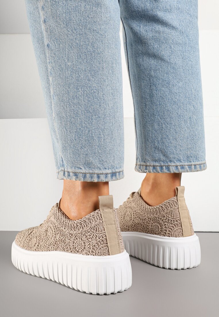 Sneakers Ellisara Bej închis