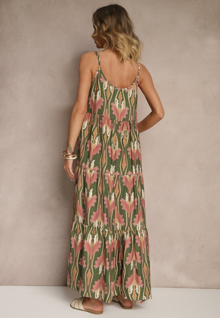 Rochie Tosena Verde cu roz