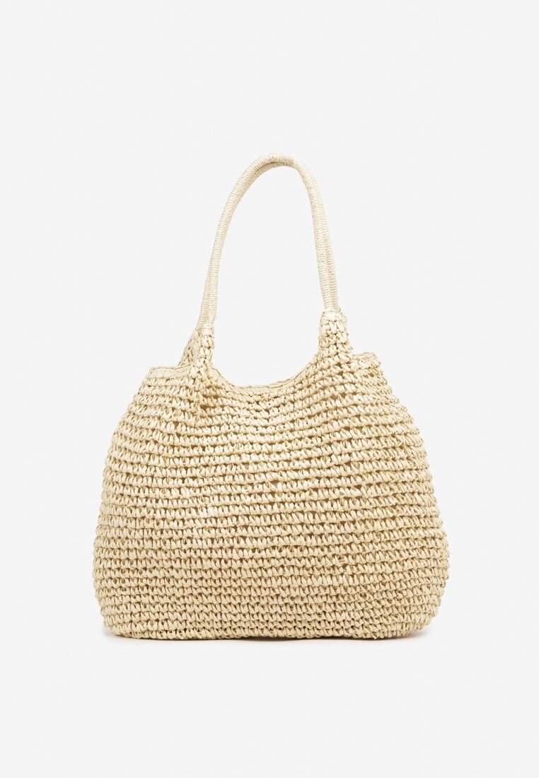 Beżowa Plażowa Torebka Shopper z Plecionki Meriela