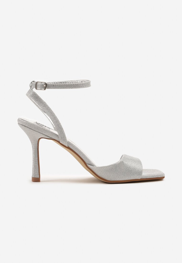 Pantofi stiletto Meviora Argintii
