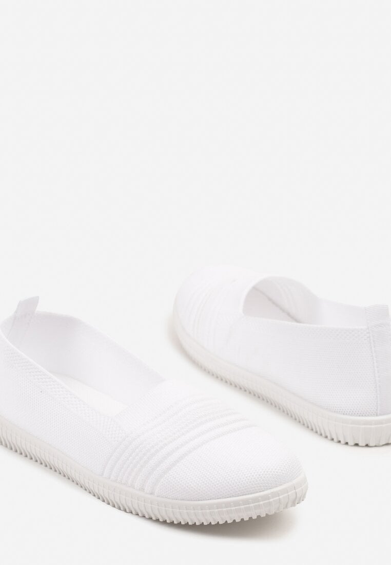 Białe Tenisówki Ozdobione Paskami Heloti