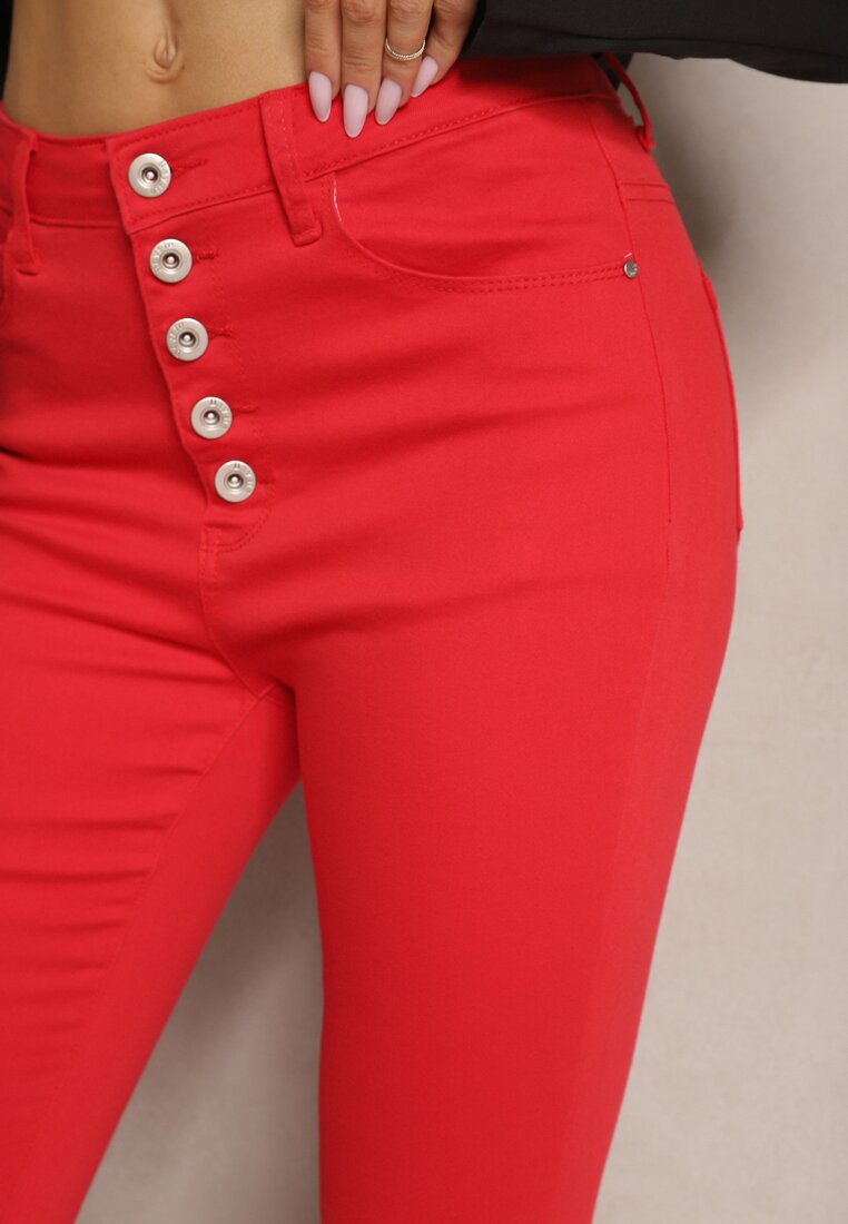 Czerwone Spodnie Skinny Winvienne