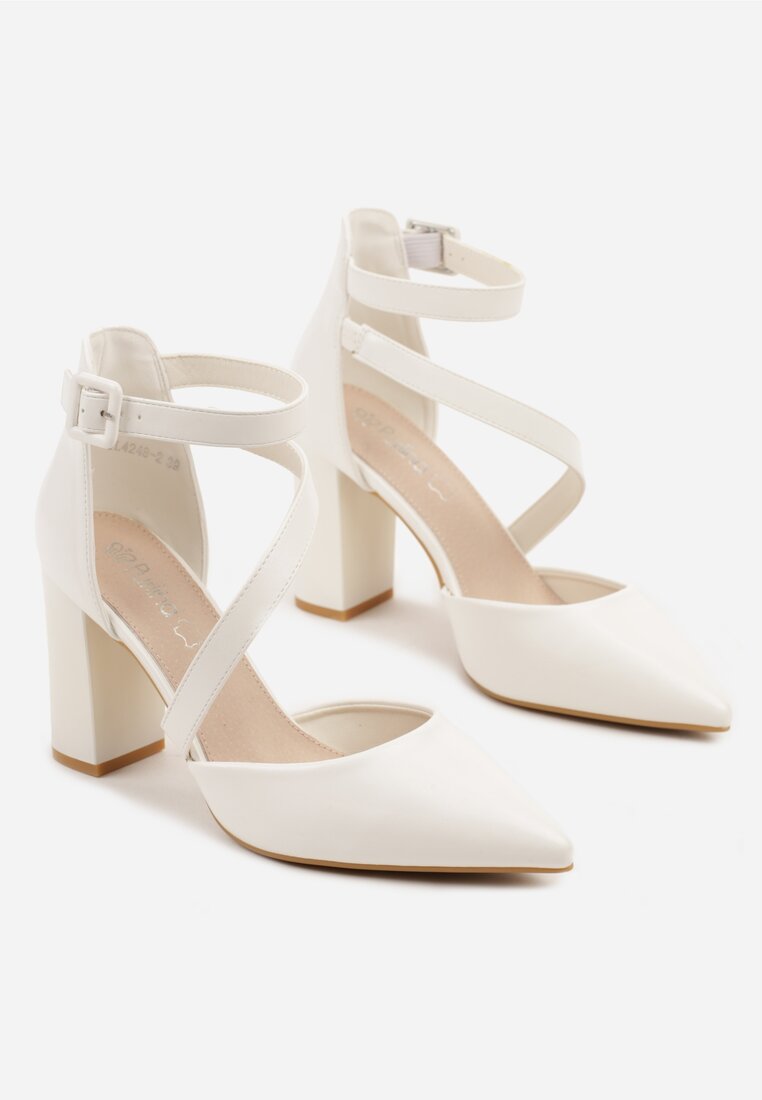 Pantofi cu toc Sopelina Albi