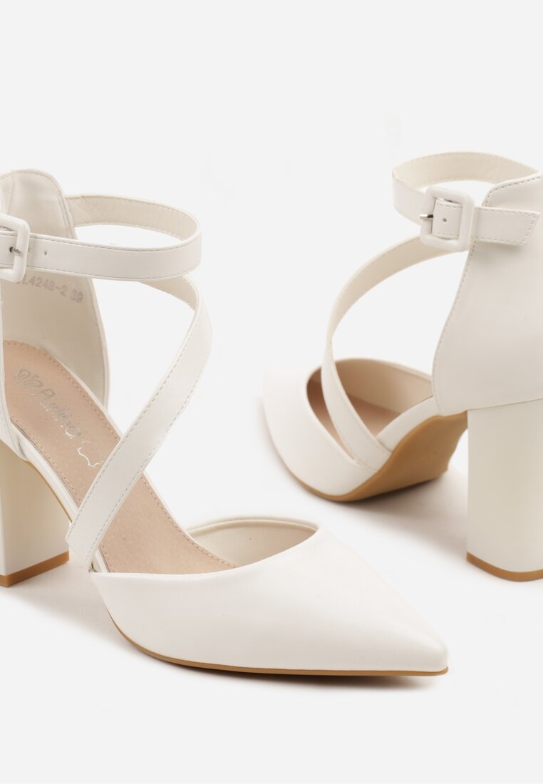 Pantofi cu toc Sopelina Albi