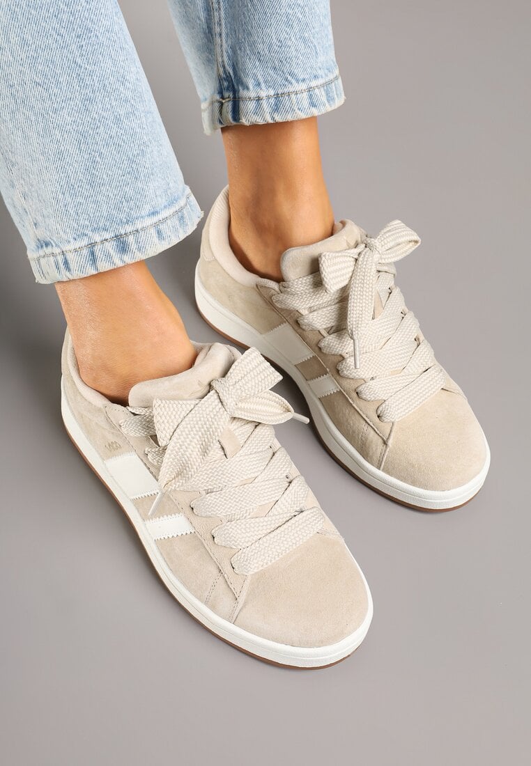 Sneakers Nevellise Bej cu alb
