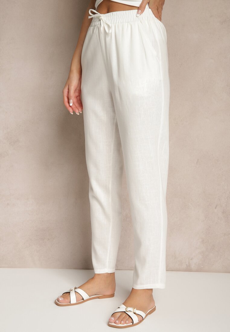 Pantaloni Natomiela Albi