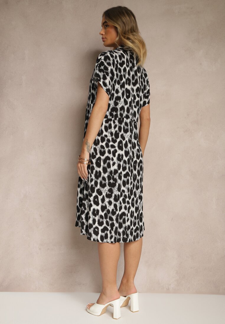Rochie Iffiera Gri cu negru