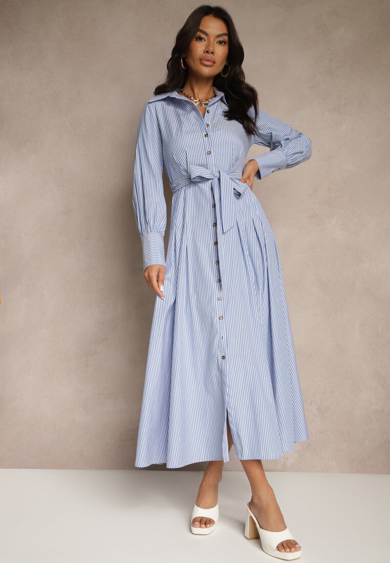 Rochie Revessine Albastră cu alb