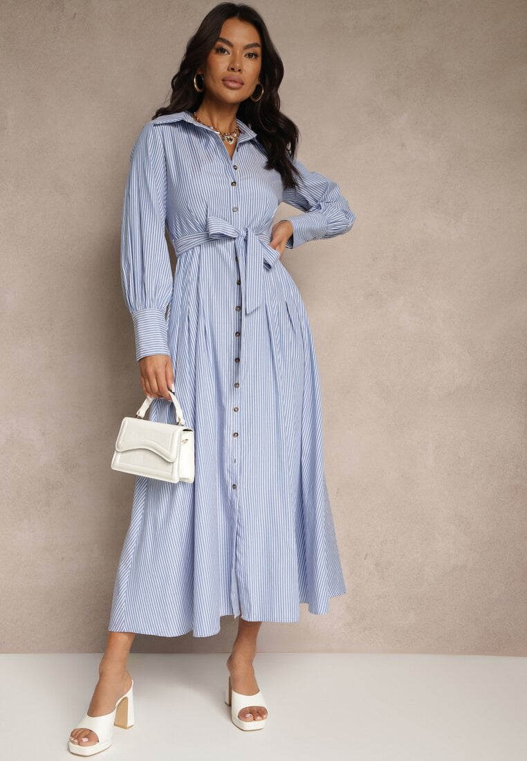 Rochie Revessine Albastră cu alb