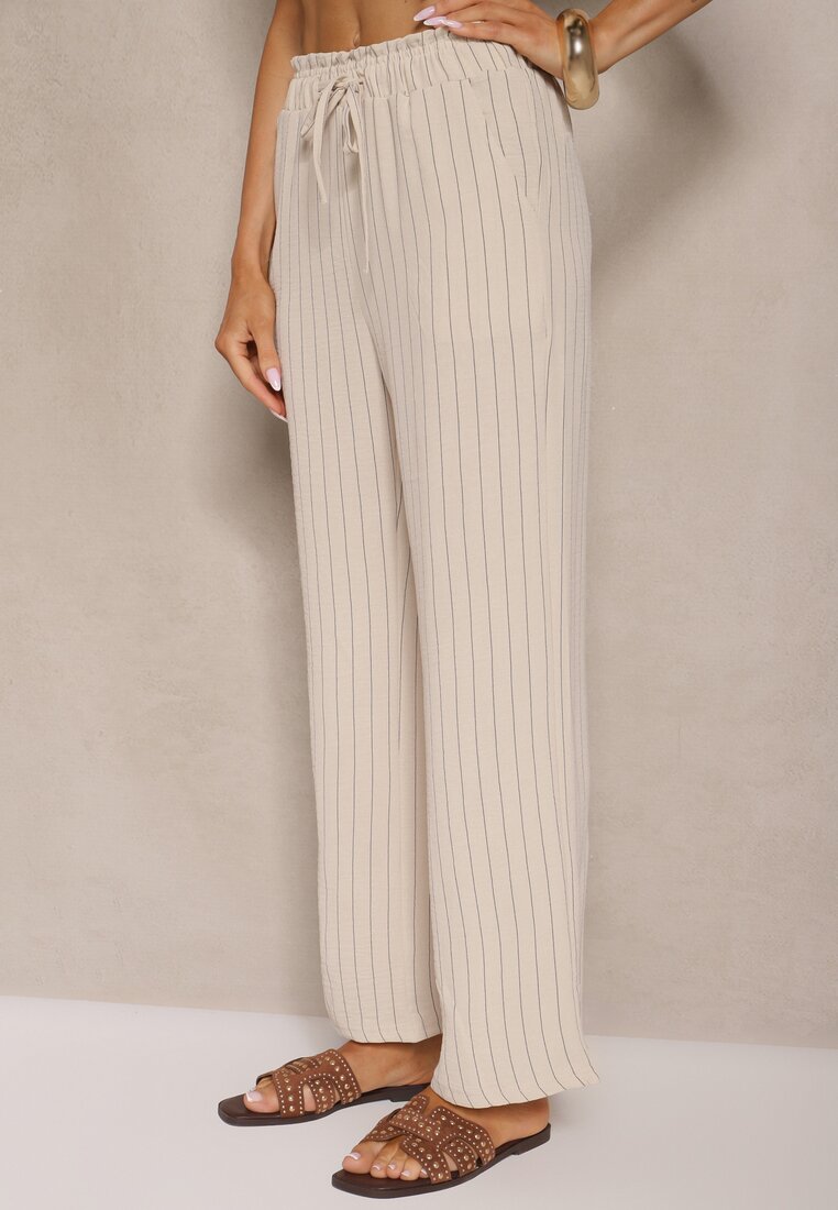 Pantaloni Linariena Bej deschis