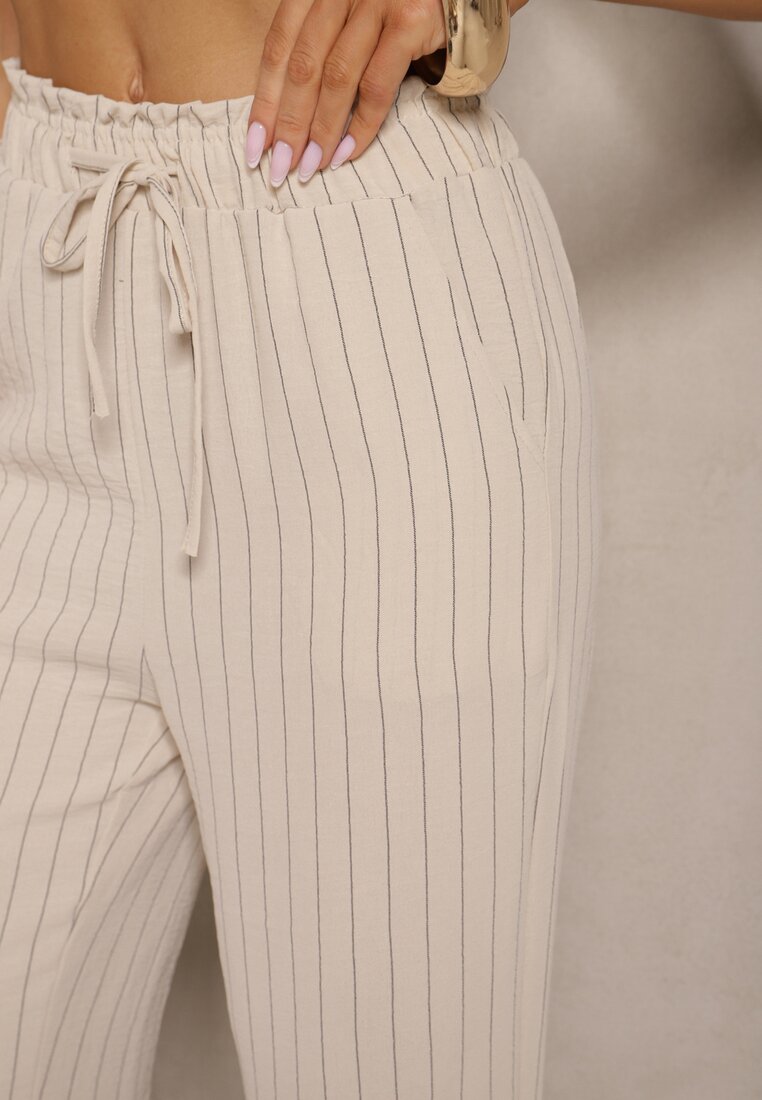 Pantaloni Linariena Bej deschis