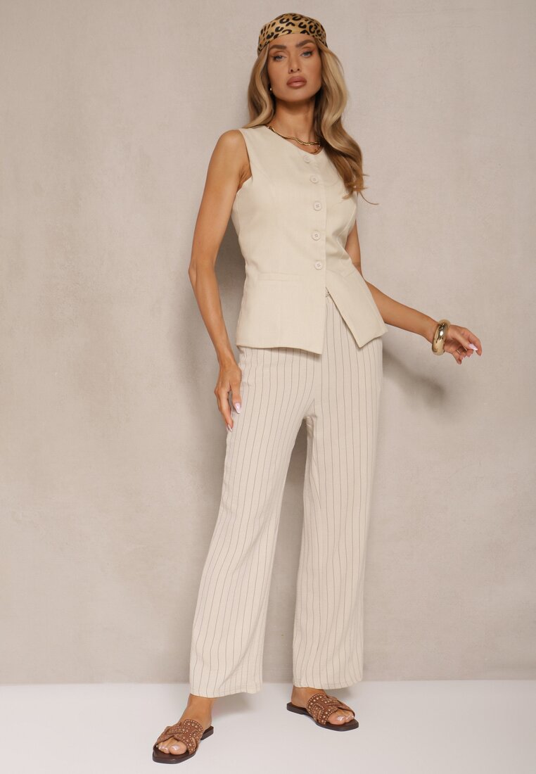 Pantaloni Linariena Bej deschis