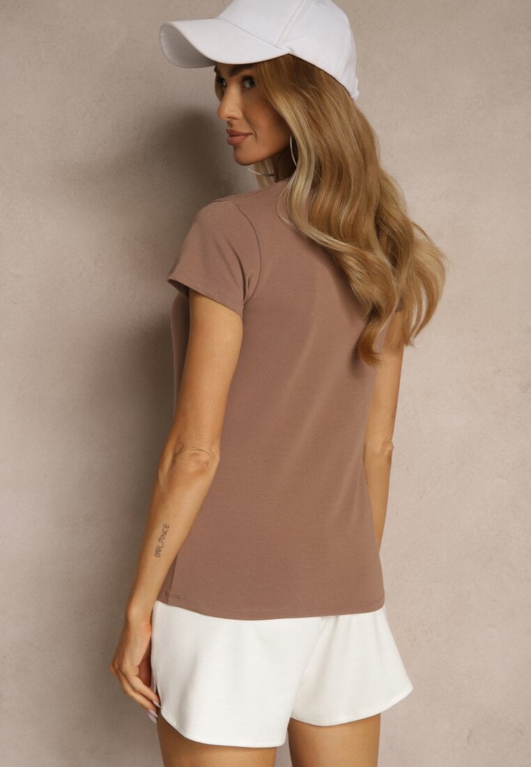 T-shirt Mevolena Bej închis
