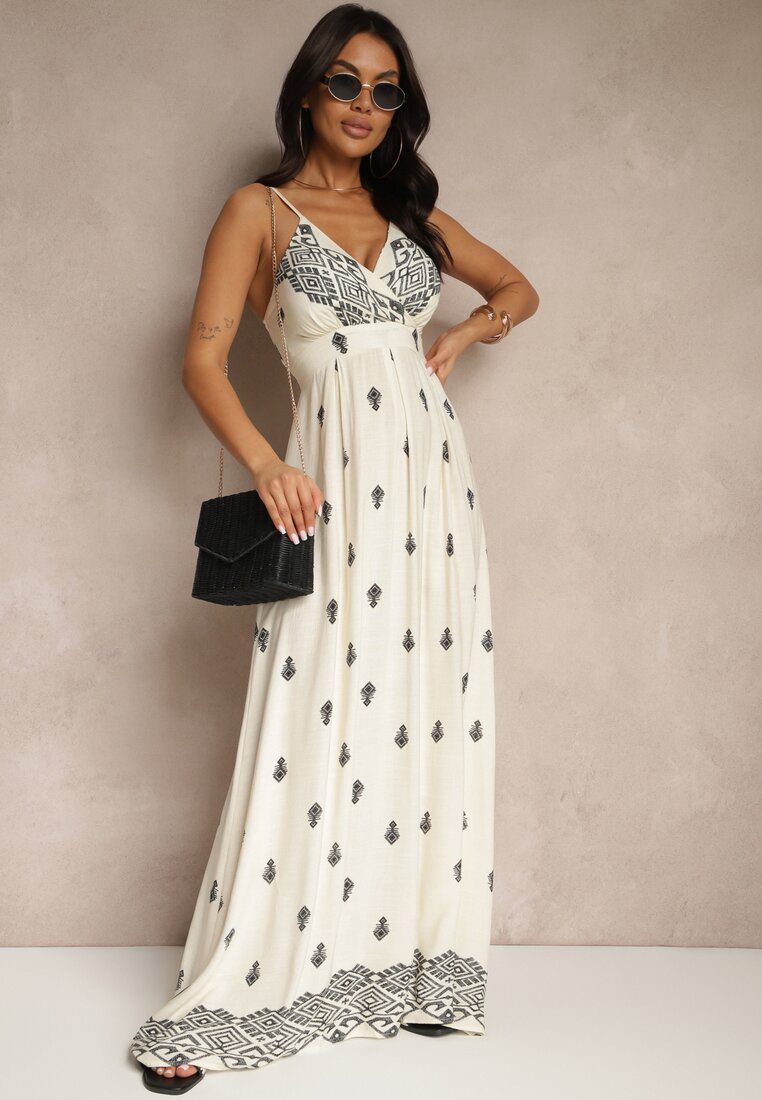 Rochie Reveesia Crem cu negru