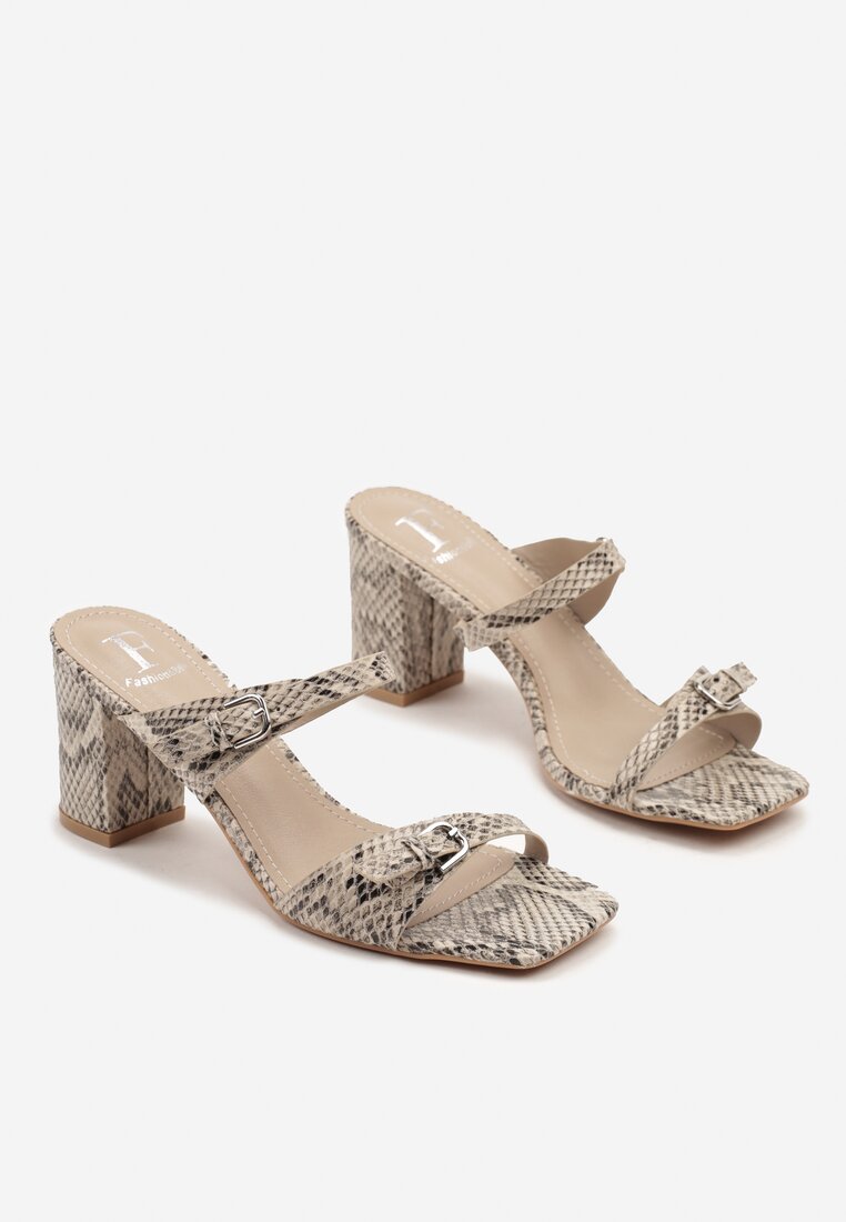 Papuci Zarielae Print piele de șarpe