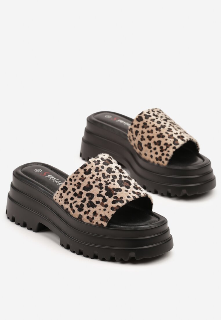 Papuci Fevielle Imprimeu leopard