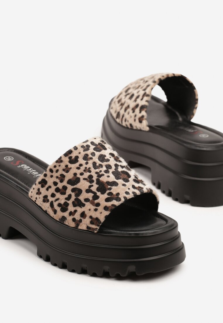 Papuci Fevielle Imprimeu leopard