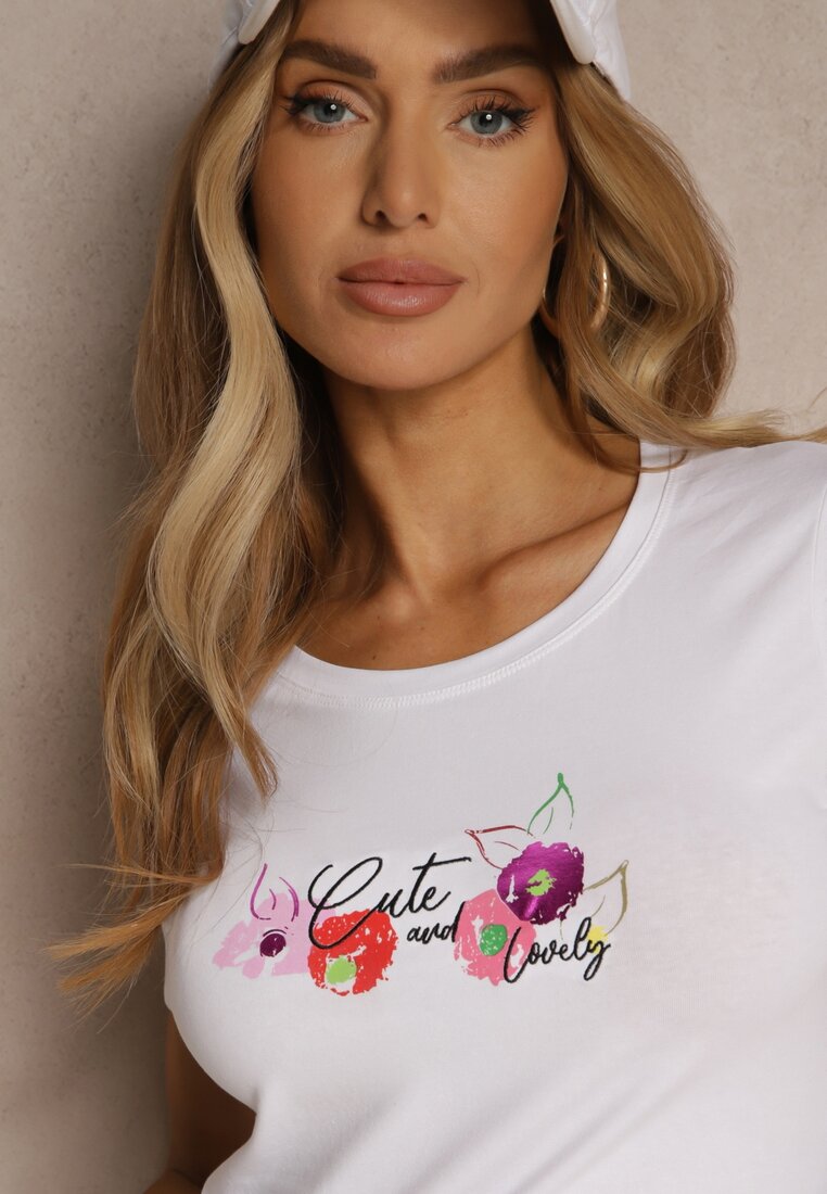 T-shirt Zarinelle Alb cu roz