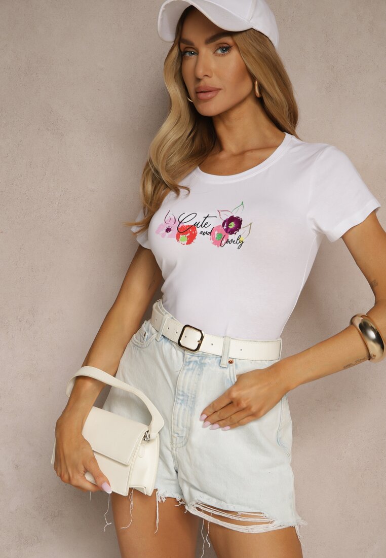 T-shirt Zarinelle Alb cu roz