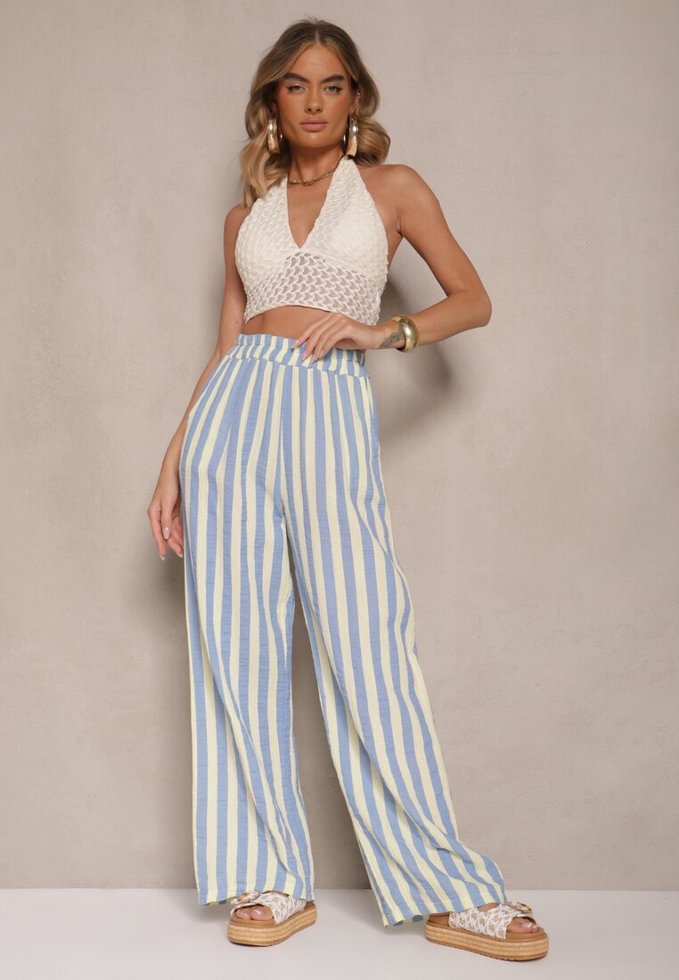 Pantaloni Mavirise Albastru cu galben