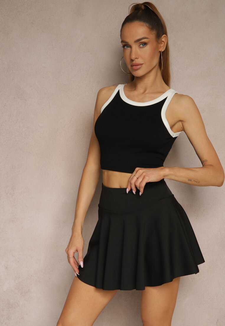 Czarne Spódnico-Szorty High Waist Lumivine
