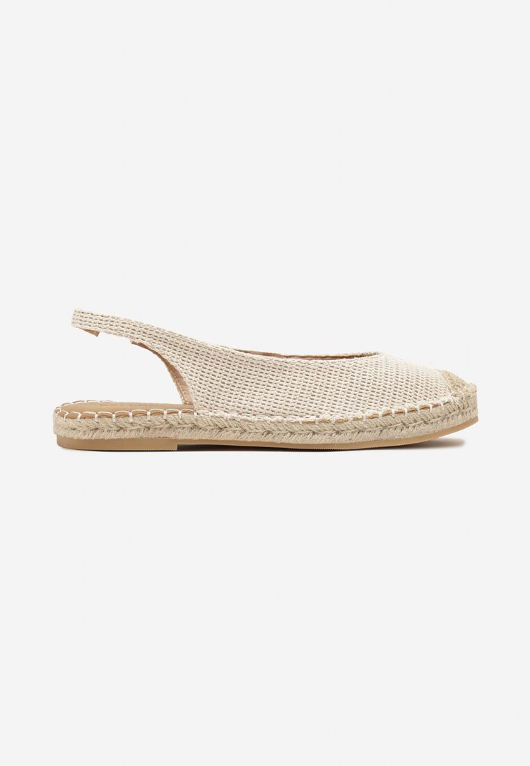 Beżowe Sandały Espadryle Slingback Ozdobione Plecionką Addiena