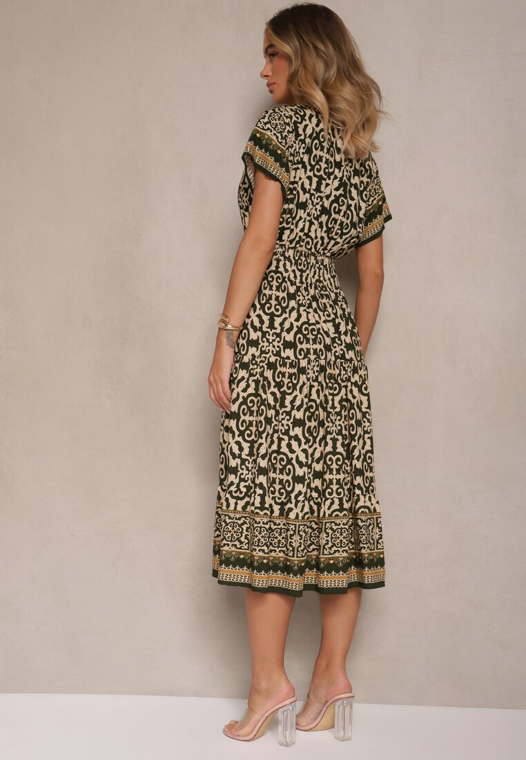 Rochie Natifarela Verde cu bej