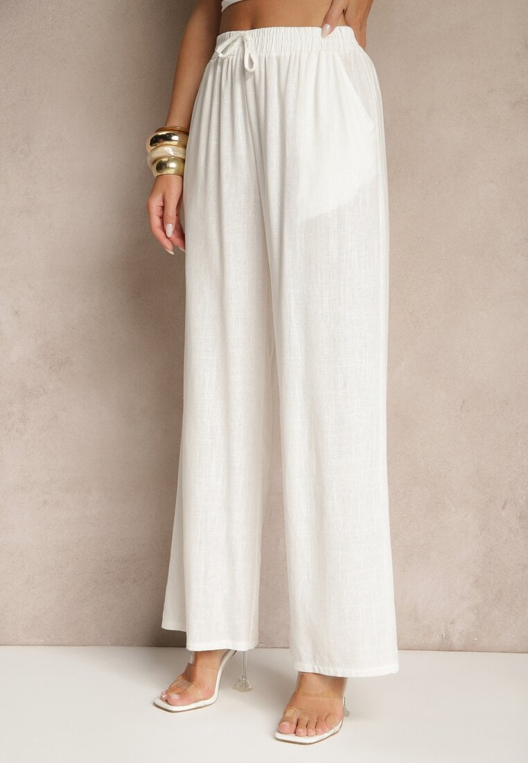 Pantaloni Filarive Albi