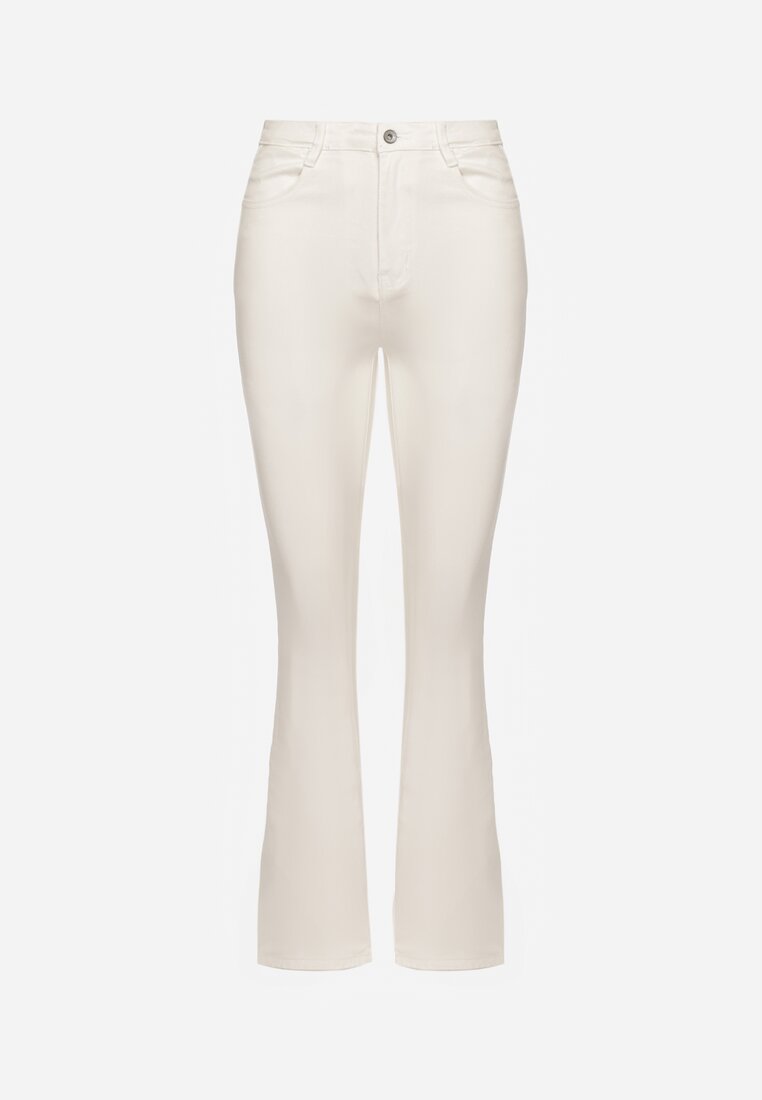 Białe Bawełniane Jeansy Typu Dzwony Tilaira