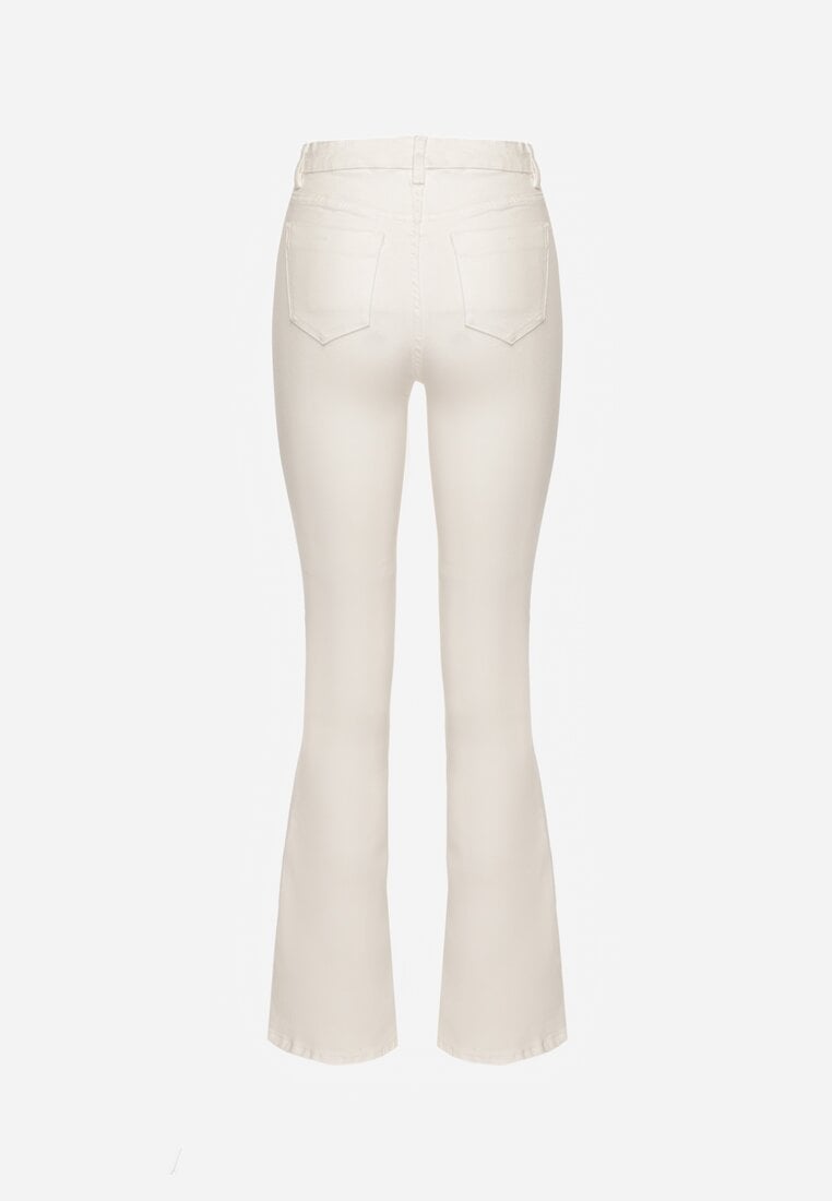 Białe Bawełniane Jeansy Typu Dzwony Tilaira