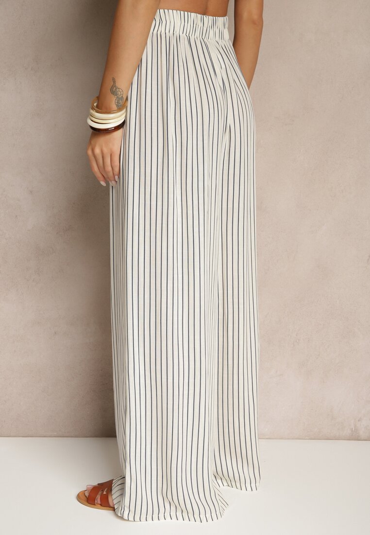 Pantaloni Silorea Alb cu albastru