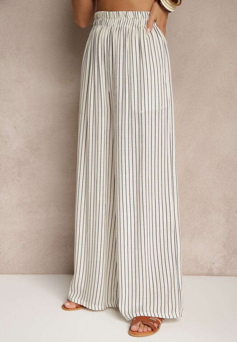 Pantaloni Silorea Alb cu albastru