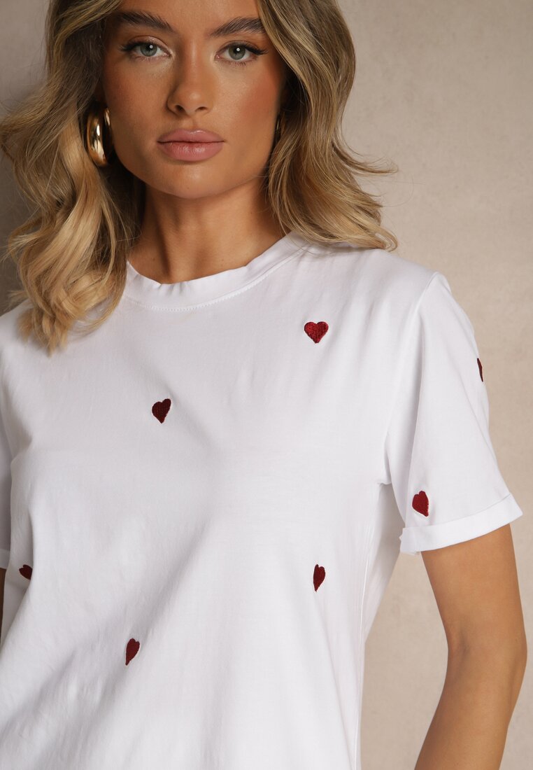 T-shirt Aramiraa Alb cu roșu