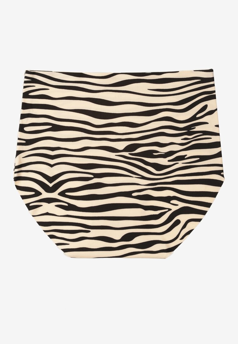 Beżowo-Czarne Bezszwowe Majtki Figi High Waist Dolevia