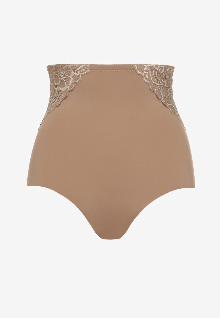 Ciemnobeżowe Majtki Modelujące High Waist Savirolle