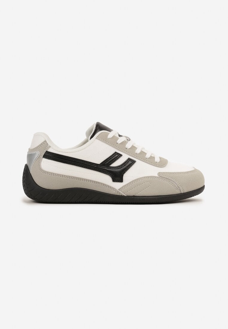 Białe Sneakersy z Geometrycznym Motywem Arpolia