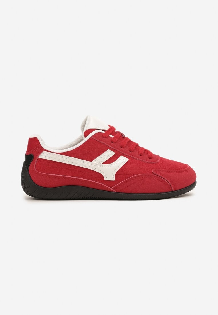 Czerwone Sneakersy z Geometrycznym Motywem Arpolia