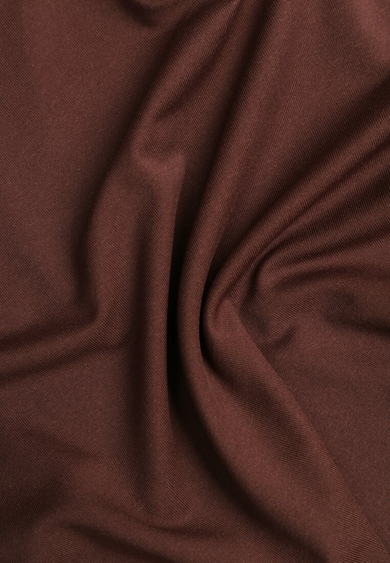 Brązowa Bluzka Longsleeve Vices z Asymetrycznym Dekoltem Fertie