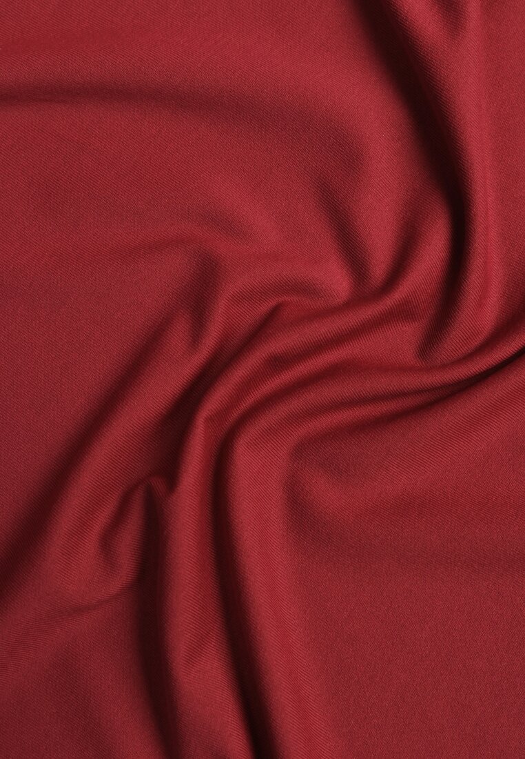 Bordowa Bluzka Longsleeve Vices z Asymetrycznym Dekoltem Fertie