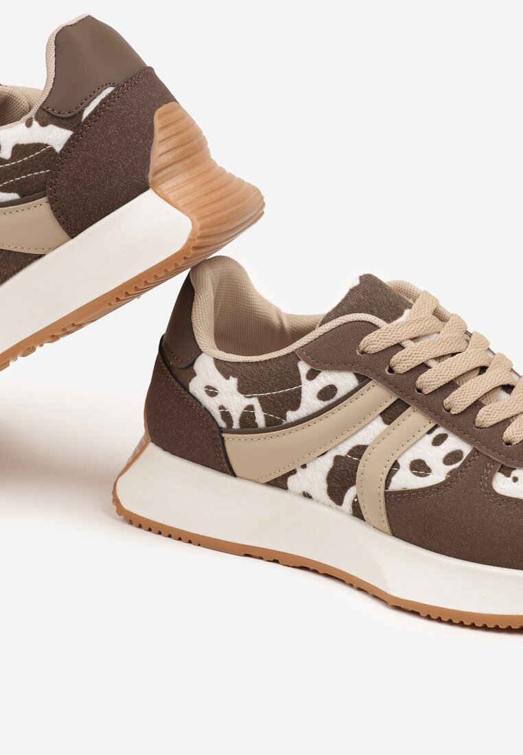 Czarno-Białe Sneakersy z Geometrycznym Wzorem Velwettia